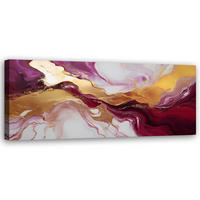 WANDBILD abstrakte marmorstruktur rotes burgundergold - Goldfarben, Textil (90/30cm) - Feeby