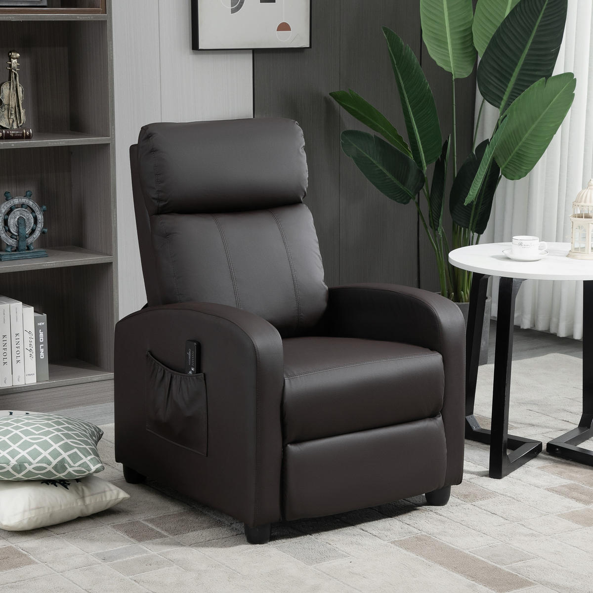 MASSAGESESSEL Kunstleder Schaumstoff Braun - Schwarz/Braun, Kunststoff (88/98/68cm) - HOMCOM