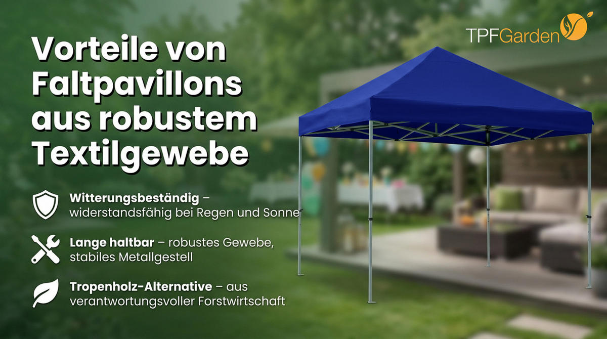 ERSATZDACH für Pavillon 3x3m, Pavillondach Toro, Wasserdicht, Farbe: Blau - Blau, Kunststoff (300/0.3/300cm) - TPFGarden