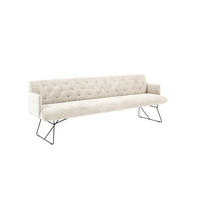 ESSZIMMERBANK CHARME Cremeweiß Cord - Creme, Textil (166/85/69cm) - KAWOLA