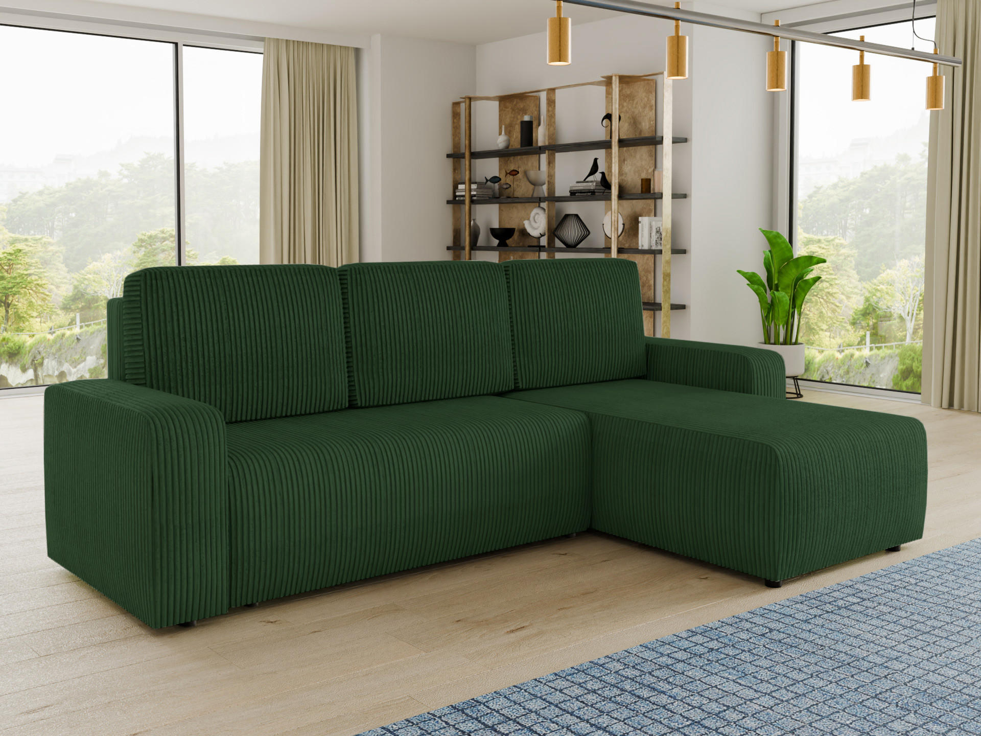 ECKSOFA Roma L - Grün, Holz/Textil (236/150cm) - Sofnet