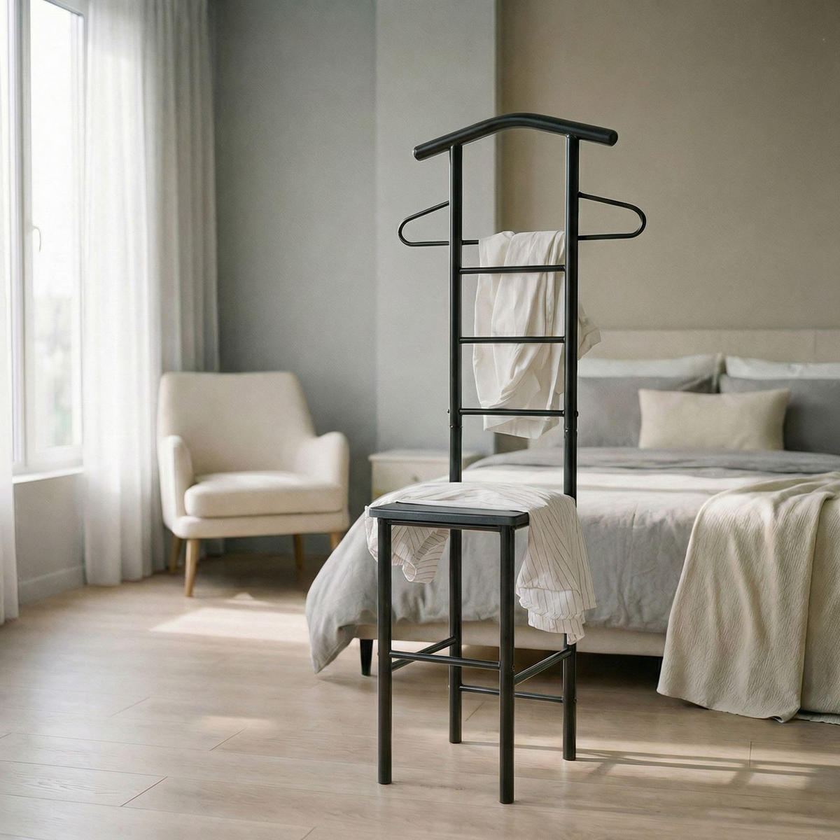 HERRENDIENER JIVO - Grau, Metall (53/121/47cm) - CARO-Möbel