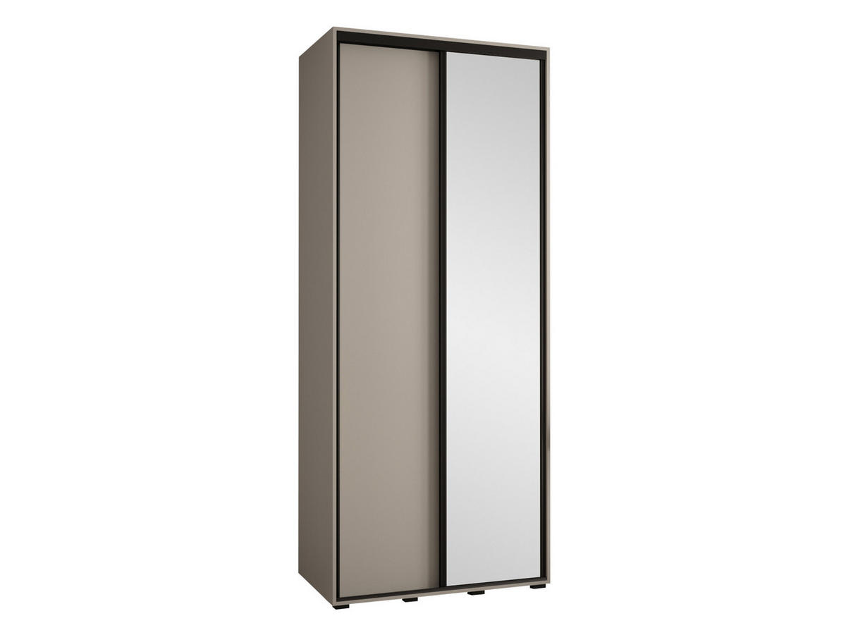 KLEIDERSCHRANK Dakota 3 120 cm - Beige/Schwarz, Holzwerkstoff/Kunststoff (120/235/60cm) - MIRJAN24