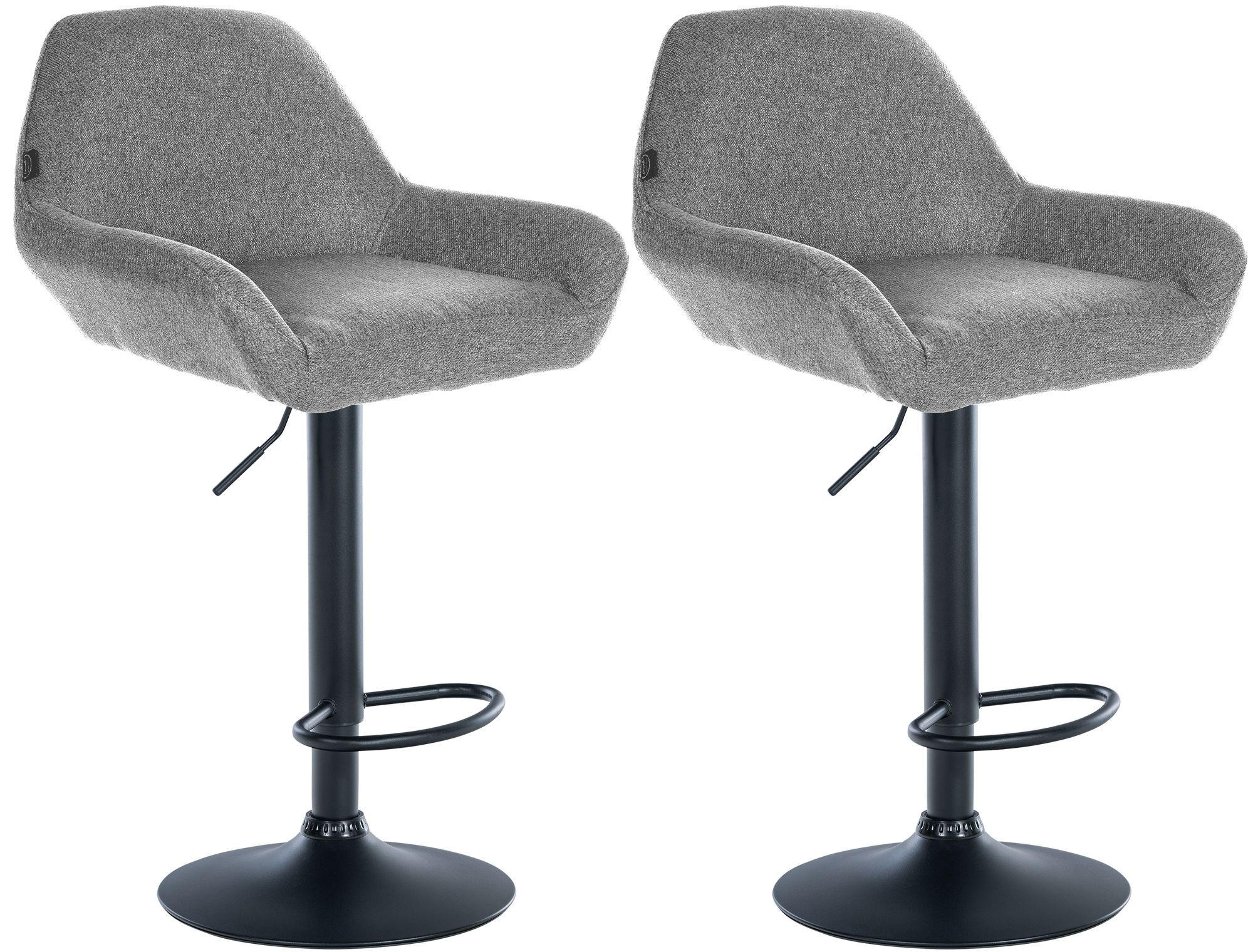 BARHOCKER 2er Set Stoff grau - Schwarz/Grau, Textil/Metall (51/89/52cm) - CLP
