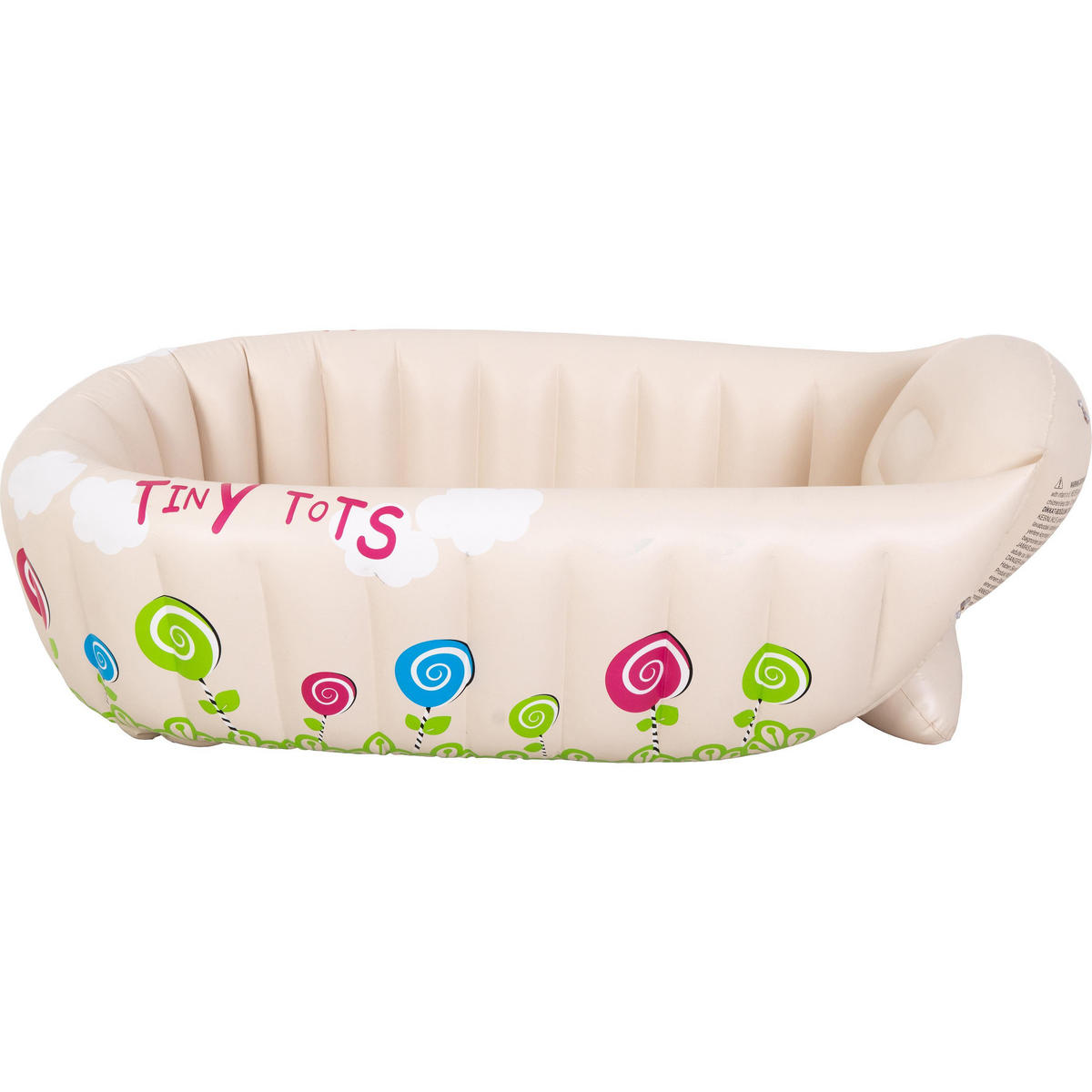 PLANSCHBECKEN Baby Badewanne aufblasbar 91x61x29cm beige Temperaturanzeige - Beige, Kunststoff (61/91cm) - SunClub