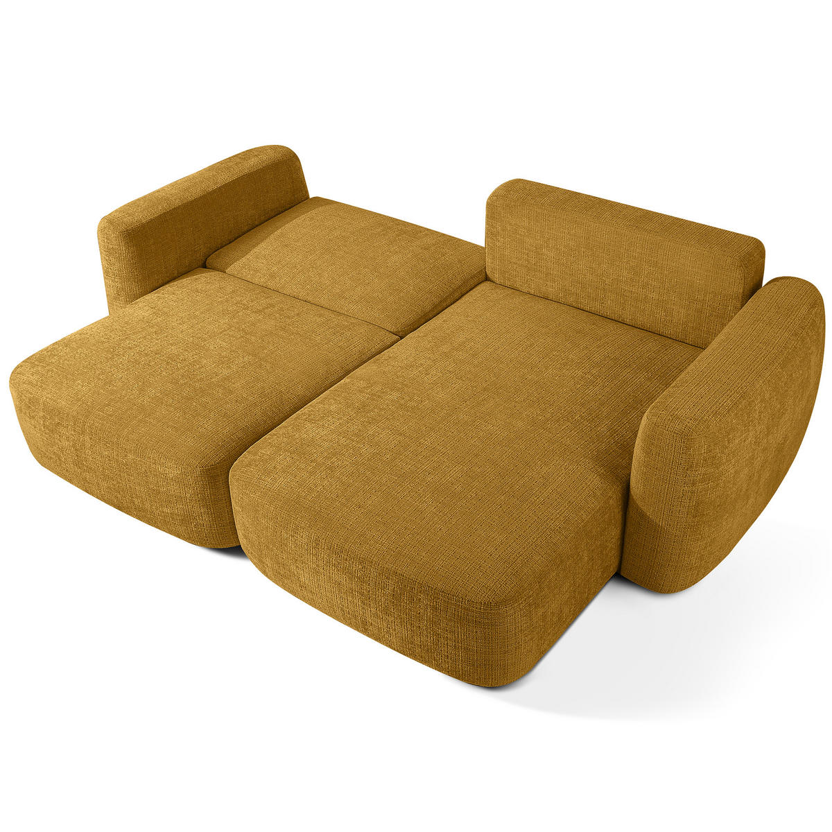 ECKSOFA rechts ELOSA - Gelb, Holz/Textil (245/165cm) - KONSIMO®
