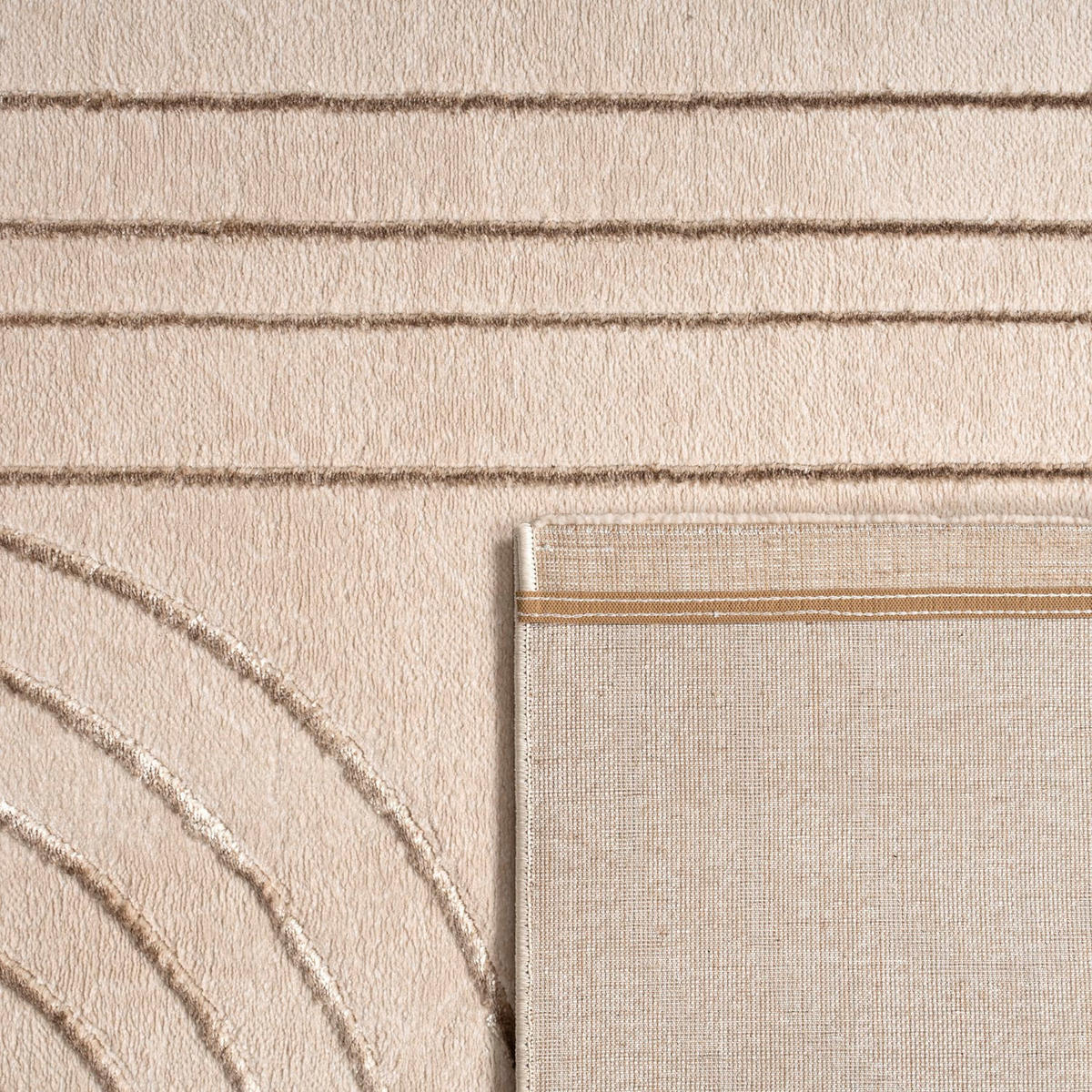KURZFLORTEPPICH, abstrakt, Florhöhe 11 mm, Creme, 120 x 160 cm - Beige, Textil (120/160cm) - KADIMA DESIGN