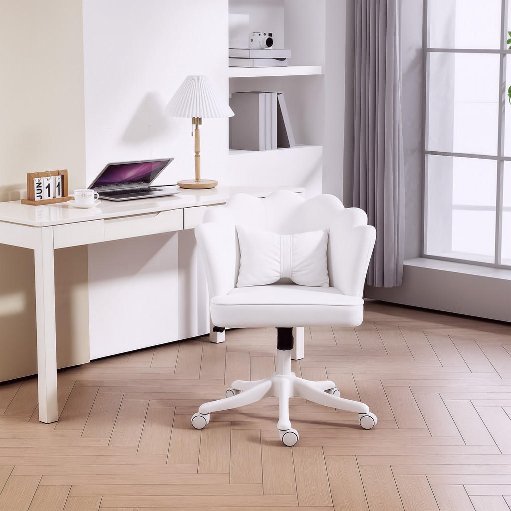 Thumbnail - Homcom Bürostuhl, Weiß, Kunststoff, 62x88x66 cm, Arbeitszimmer, Bürostühle, Drehstühle