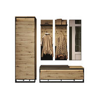 GARDEROBE Quant 5 - Schwarz/Eiche Artisan, Holzwerkstoff (195/249/40cm) - Meblini