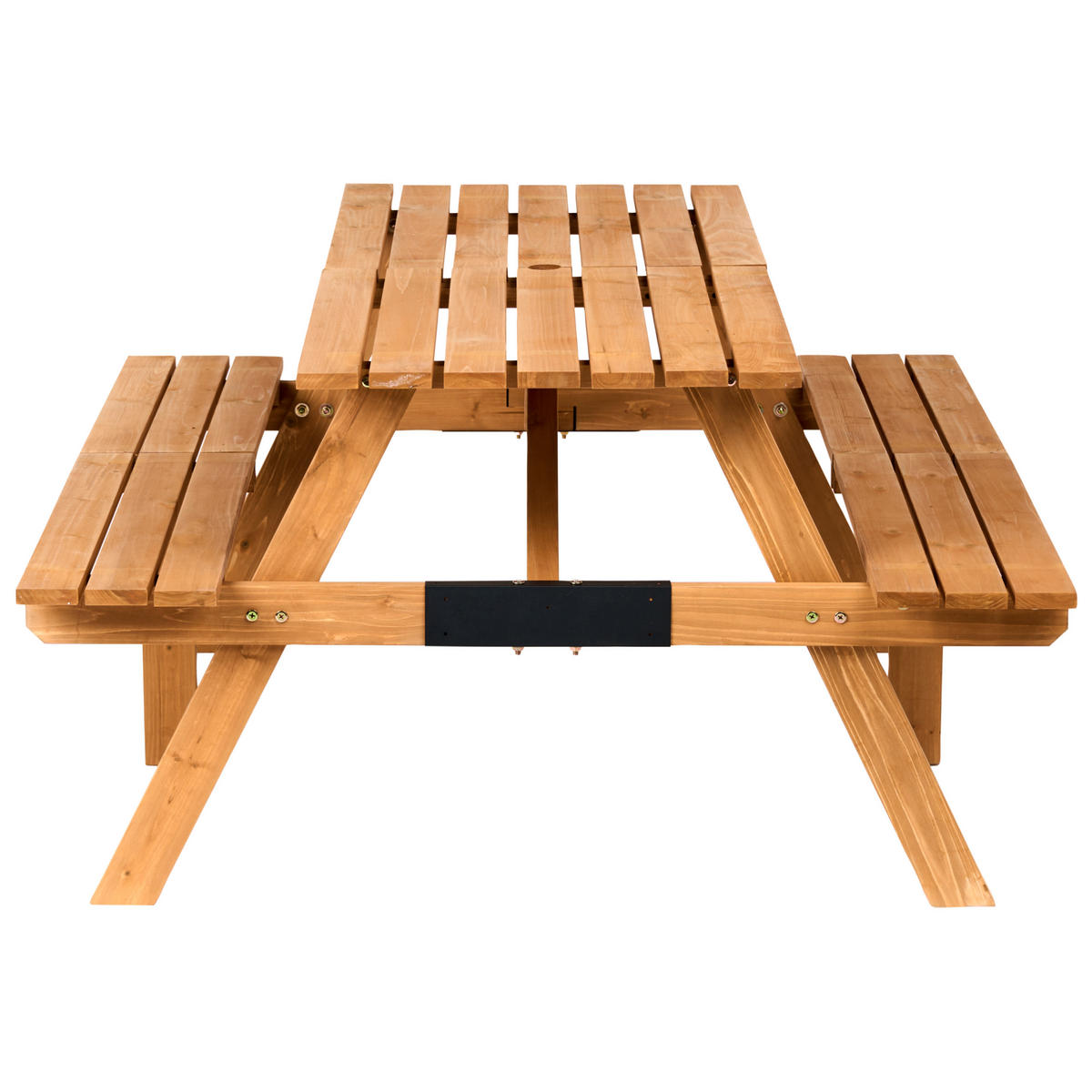 MASĂ DE PICNIC cu bănci lemn de brad maro deschisă Roscigno - maro deschis, lemn - Beliani