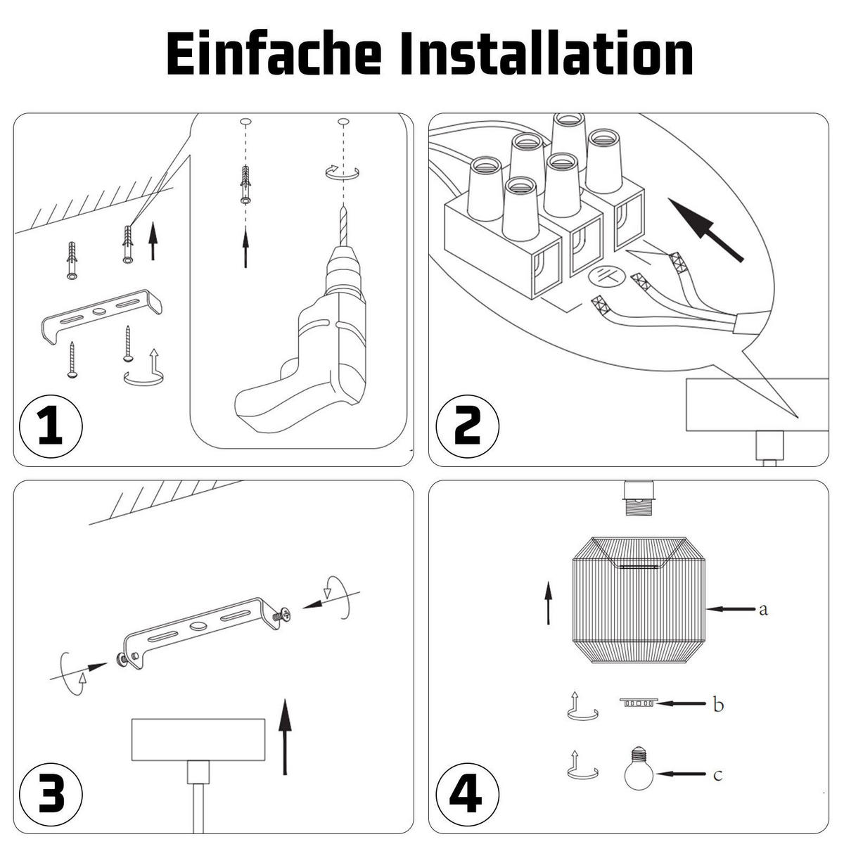 KRONLEUCHTER Liorand 21.0/21.0/146.0 cm - Schwarz, Metall (146/21/21cm) - ZMH