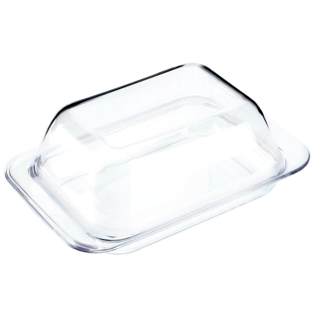 BUTTERDOSE aus Glas mit Deckel, 18 x 12 cm - Transparent, Glas (12.5/7/18.5cm) - KADAX