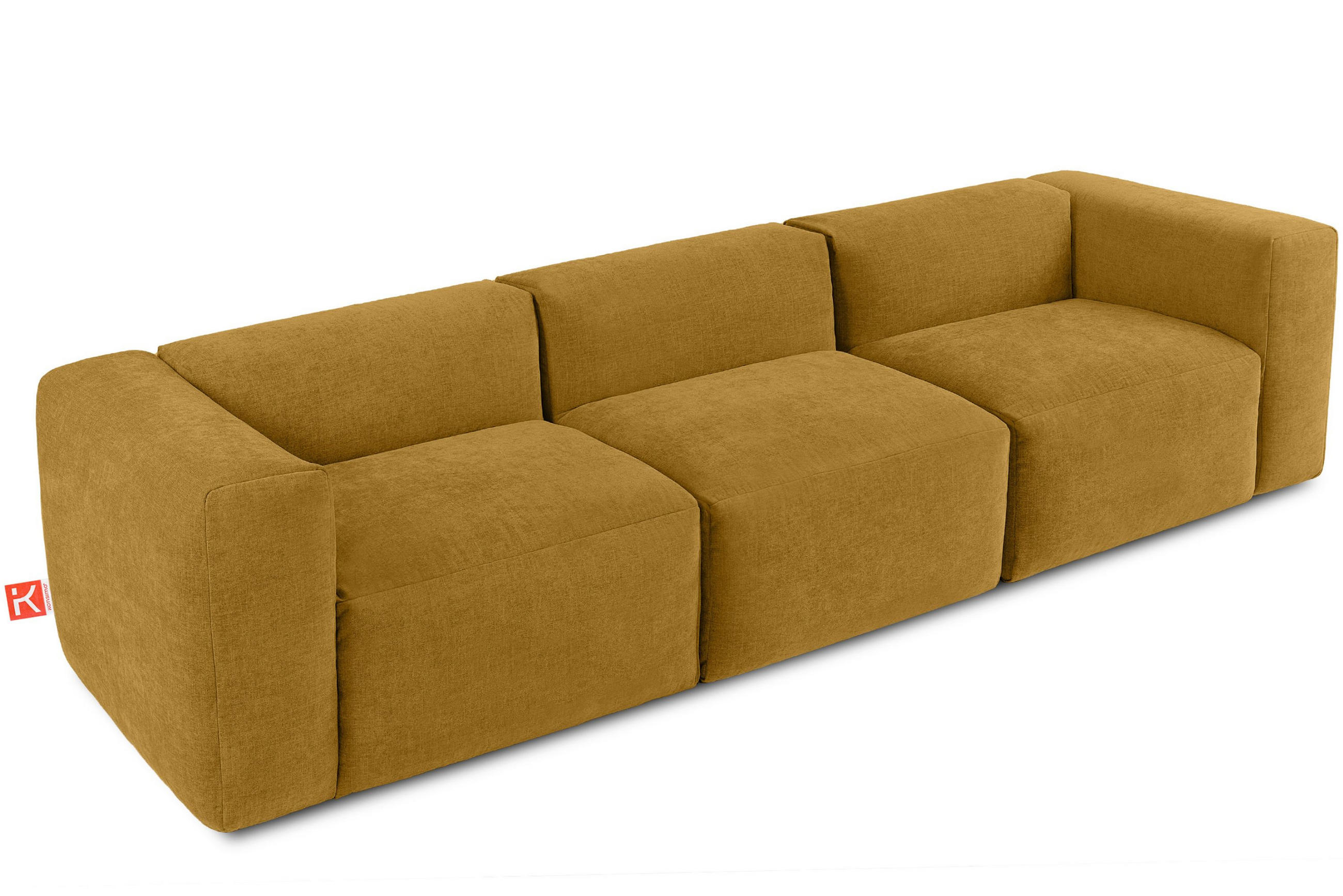 3-SITZER-MODULSOFA BUFFO mit extrem weicher und bequemer Sitzfläche, Gewebestoff, Honig - Honig, Textil (290/73/96cm) - KONSIMO®