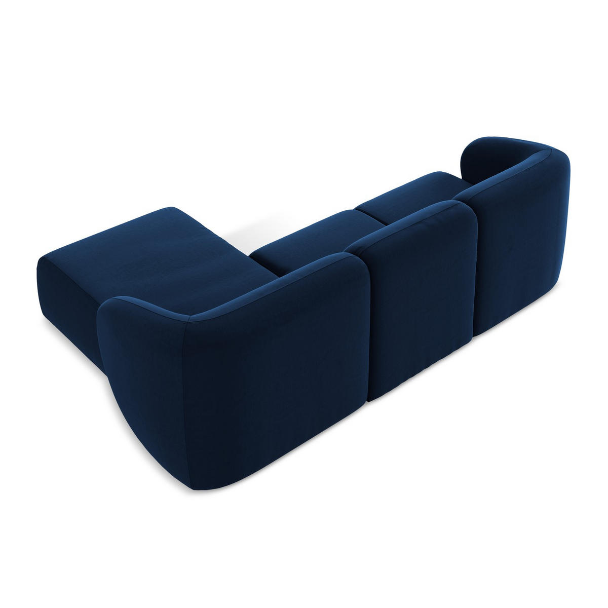 ECKSOFA Rechts Samt Stoff Blau - Türkis/Schwarz, Holzwerkstoff/Kunststoff (248/166cm) - LaMiaSofa