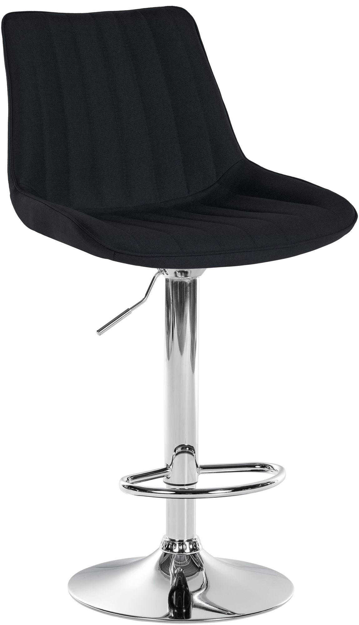 BARHOCKER RIO Schwarz Stoff Chrom - Schwarz, Textil/Metall (49.5/91/50cm) - DELUKE