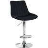BARHOCKER RIO Schwarz Stoff Chrom - Schwarz, Textil/Metall (49.5/91/50cm) - DELUKE