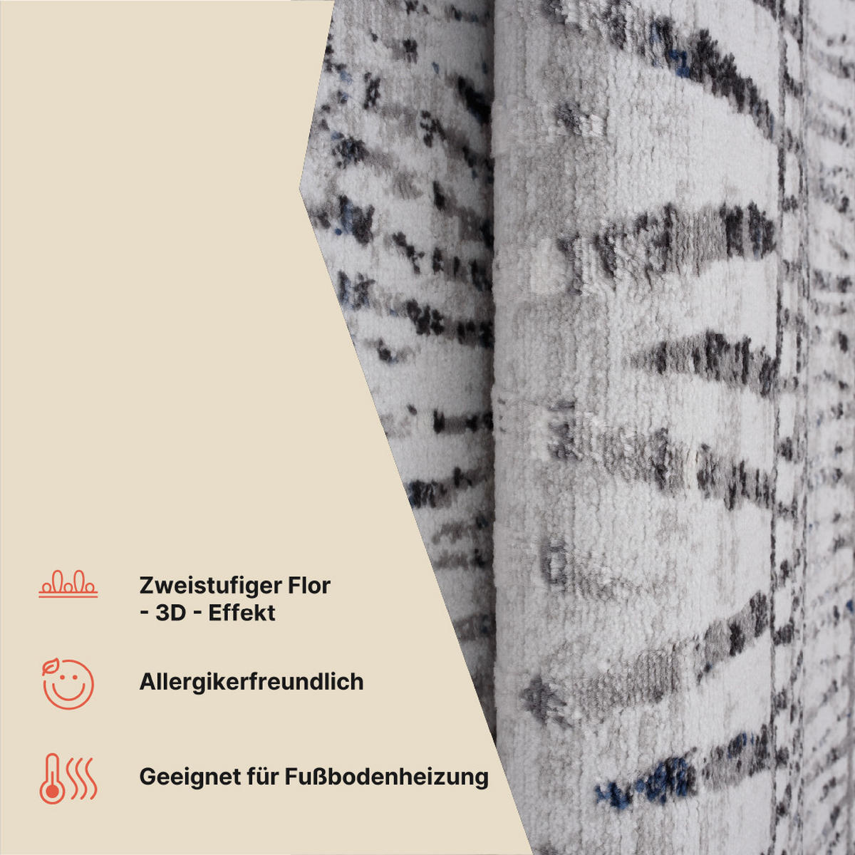 TEPPICH SKY Grau 120/170 cm - Grau, Kunststoff (120/170cm) - Tapiso