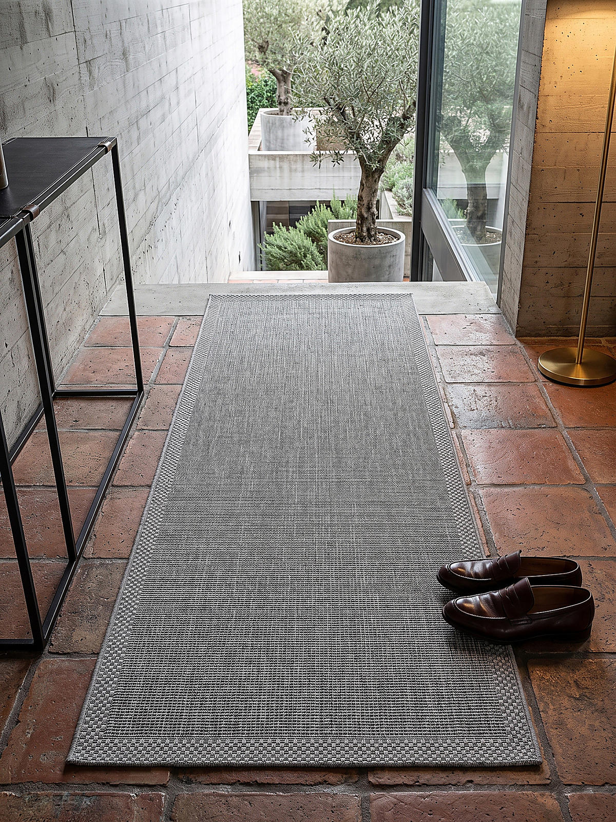 TEPPICHLÄUFER Uni ESERA Polypropylen Grau 80 x 150 cm - Grau, Textil (80/150cm) - KADIMA DESIGN