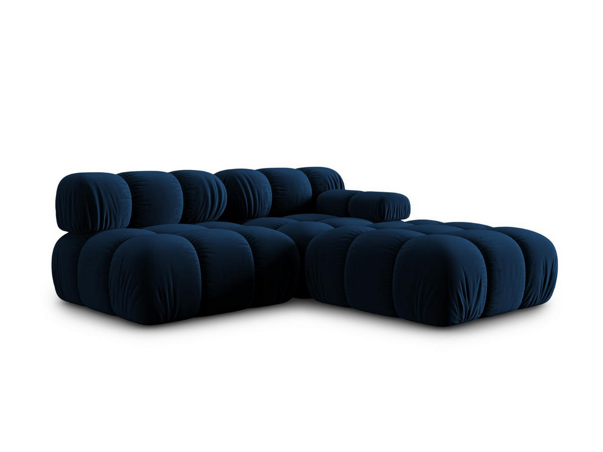MODULARES-SOFA links Bellis aus Samt königsblau 4 Sitzplätze - Blau, Textil (94/63/282cm) - Micadoni