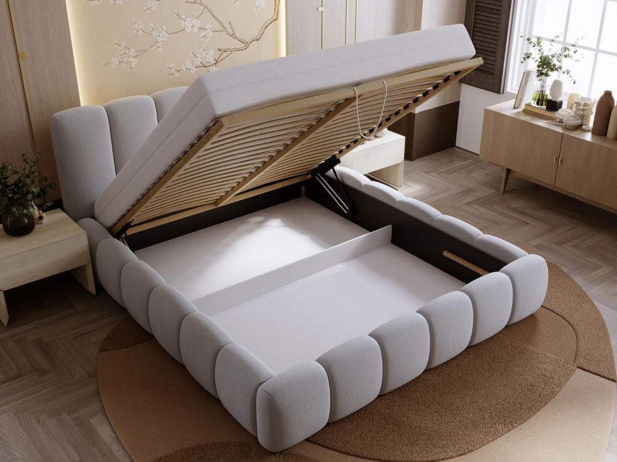 POLSTERBETT Royal 120x200 Hellgrau - Hellgrau, Textil (120/200cm) - Graingold