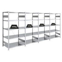 SCHWERLASTREGAL Silver Mamba 200x400x60cm 5 Ebenen je 150kg Fachlast Verzinkt - Silberfarben, Metall (400/200/60cm) - PROREGAL