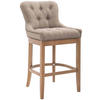 BARHOCKER Stoff Taupe - Taupe/Naturfarben, Holz/Textil (55/109/57cm) - CLP