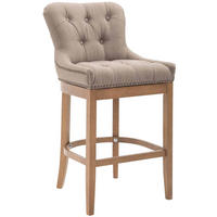 BARHOCKER Stoff Taupe - Taupe/Naturfarben, Holz/Textil (55/109/57cm) - CLP