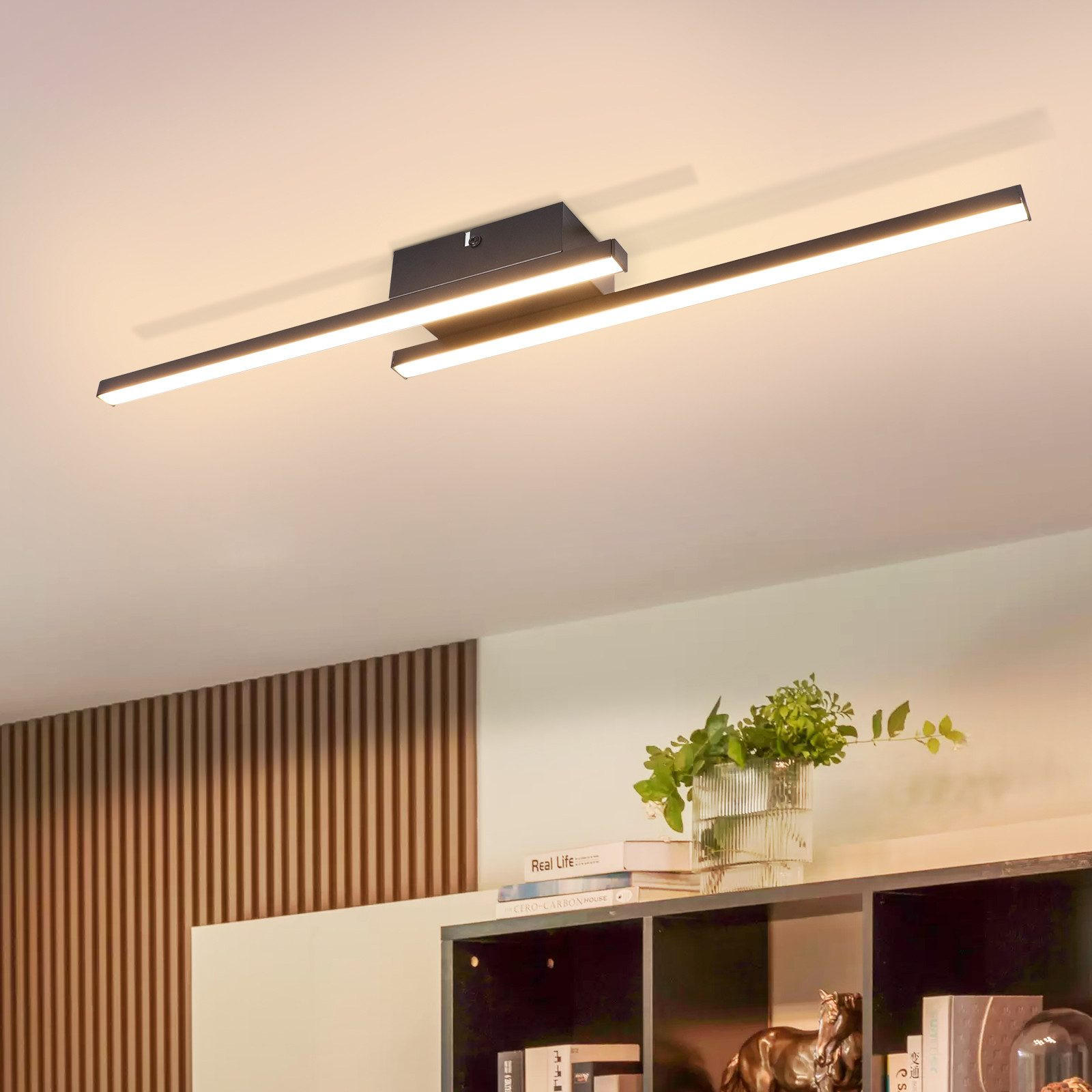 LED-DECKENLEUCHTE Passau 61.5/7/4.8 cm - Schwarz, Metall (61.5/7/4.8cm) - Nettlife