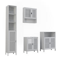 BADMÖBEL-SET Liora, Weiß, 4 Teile - Weiß, Holzwerkstoff (48/60/29cm) - Vicco