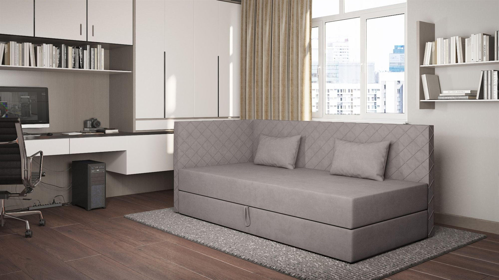 SOFA Liana In Opera - Grau, Holzwerkstoff/Textil (207/90/97cm) - Fun Möbel