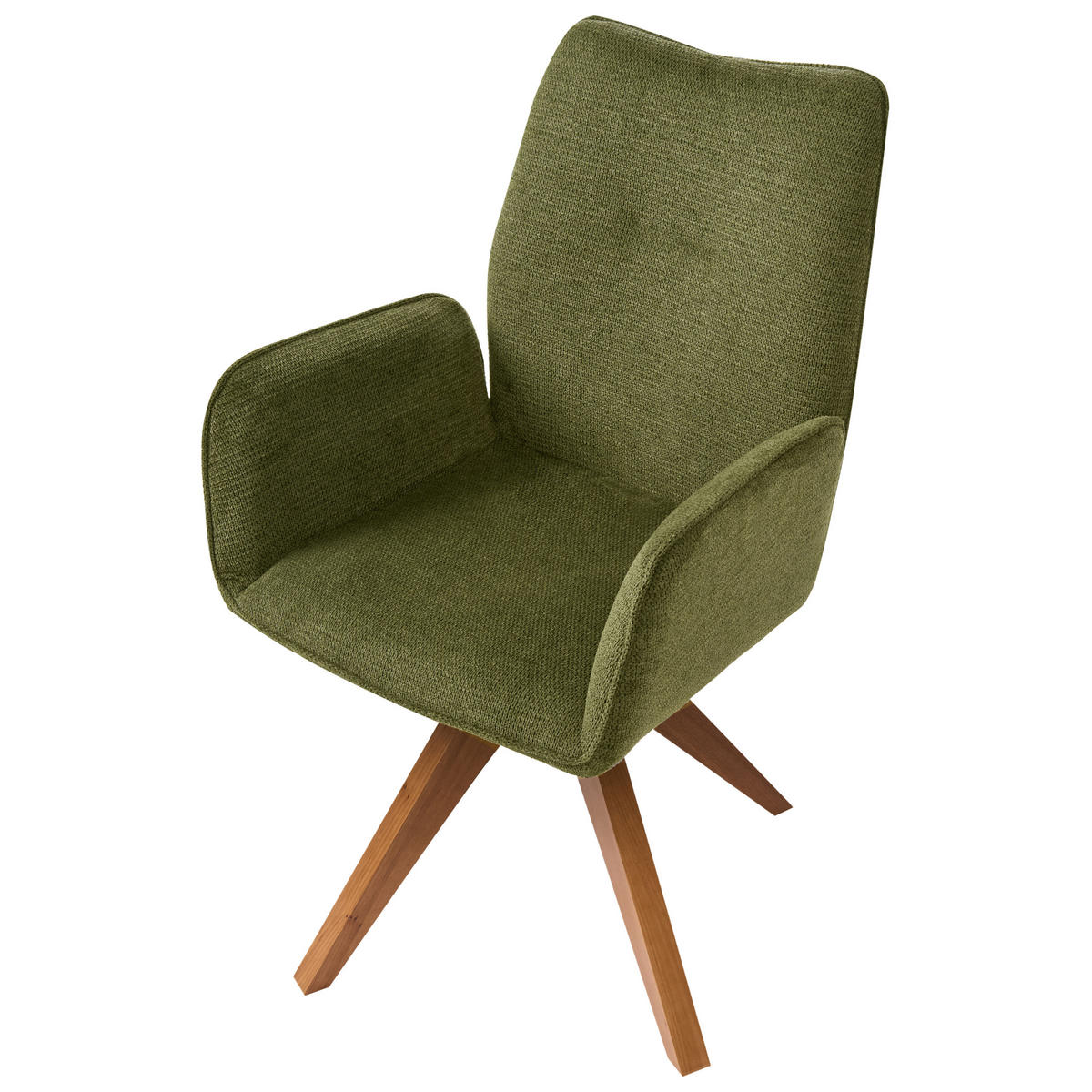 ESSZIMMERSTUHL drehbar Kunstleinen Grün Mokena - Grün, Textil (58/90/66cm) - Beliani