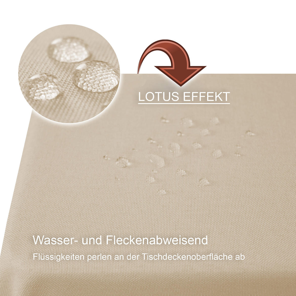 TISCHDECKE Leinenoptik 110/180 cm eckig Ecru - Ecru, Textil (110/180cm) - TiborTex