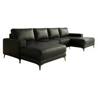 ECKSOFA VALTOR 320 cm x 185 cm – Stoff: ECO CAYENCE Schwarz 1114 Farbe: Schwarz - Schwarz, Textil (320/185cm) - A&J MöbelLand