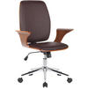 DREHSTUHL Lederlook walnuss/braun - Chromfarben/Walnussfarben, Textil/Metall (67/93/68cm) - CLP