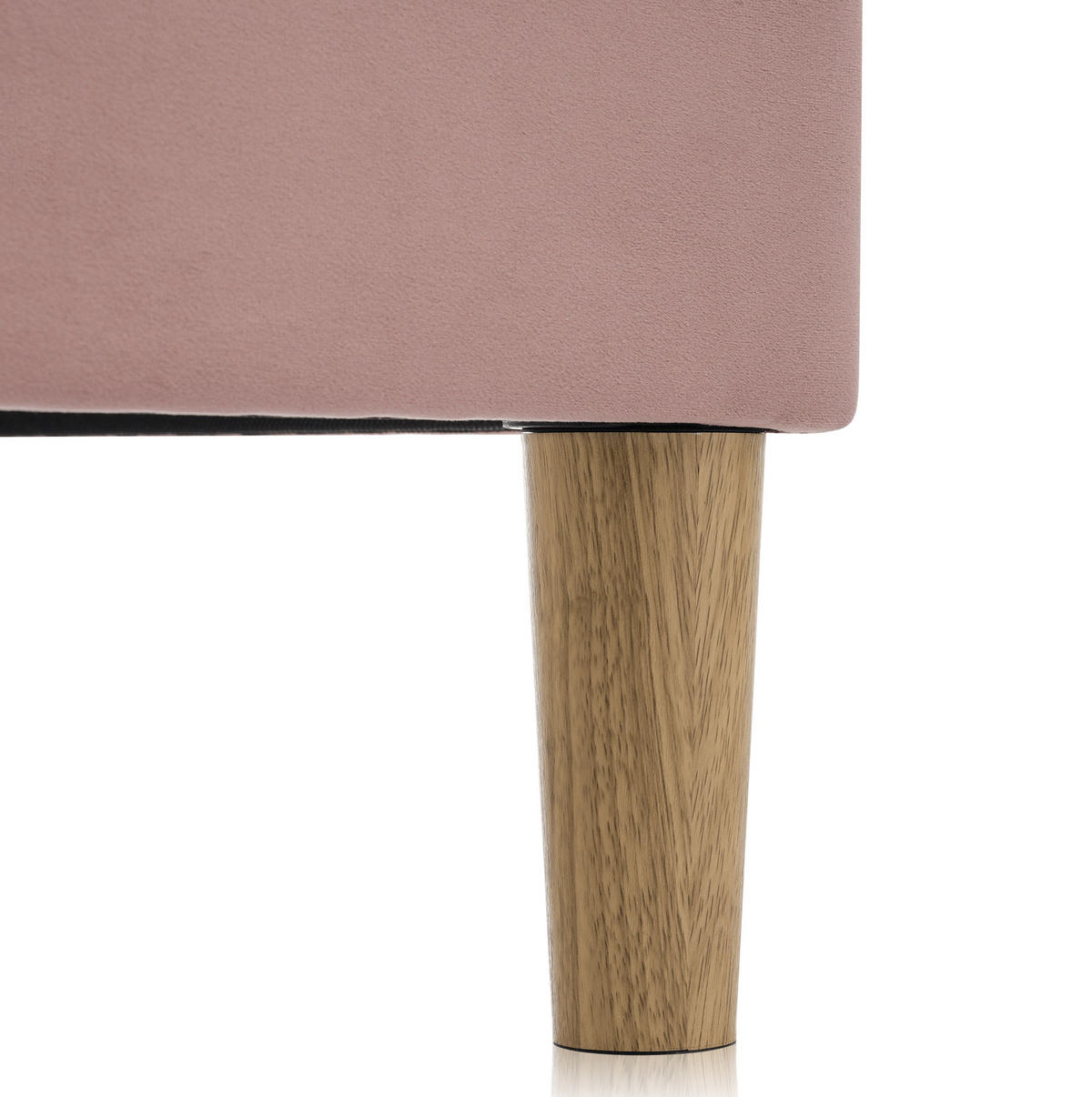 POLSTERBETT aus Samt 90x190 cm Rosa mit LED-Beleuchtung und verstellbarem Kopfteil - Rosa, Textil (90/200cm) - IVMEU