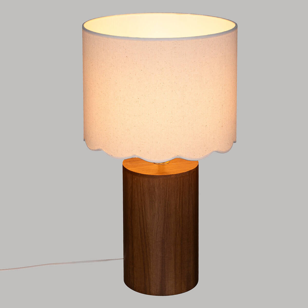 TISCHLAMPE Vania Holzsockel Ø 28 cm - Braun, Holz (28/28/50cm) - Atmosphera Createur d´interieur