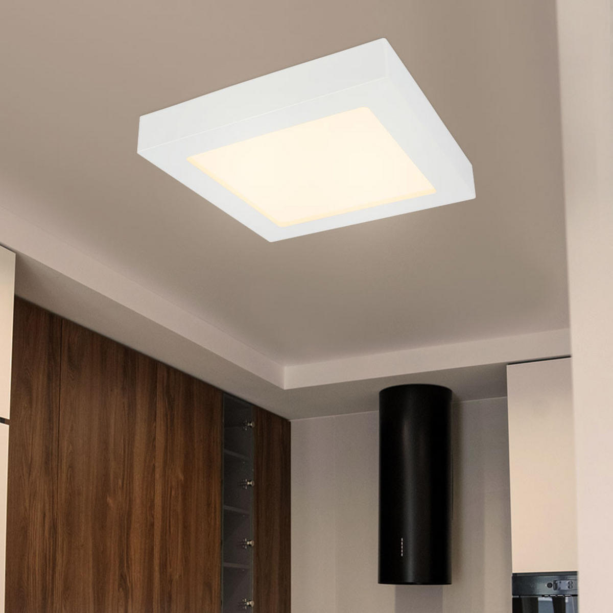 LED DECKENLEUCHTE Kunststoff Weiß - Weiß, Kunststoff (17.2/17.2/3.5cm) - Globo Lighting