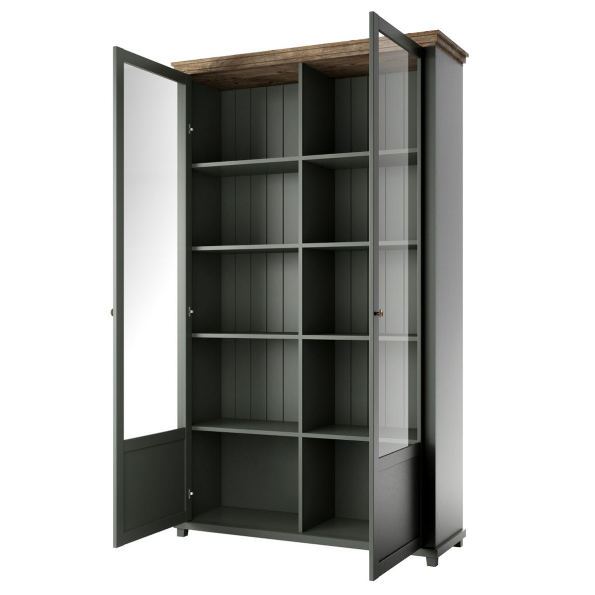 VITRINE in Grün - Grün, Holzwerkstoff (126/200/42cm) - MASSENO