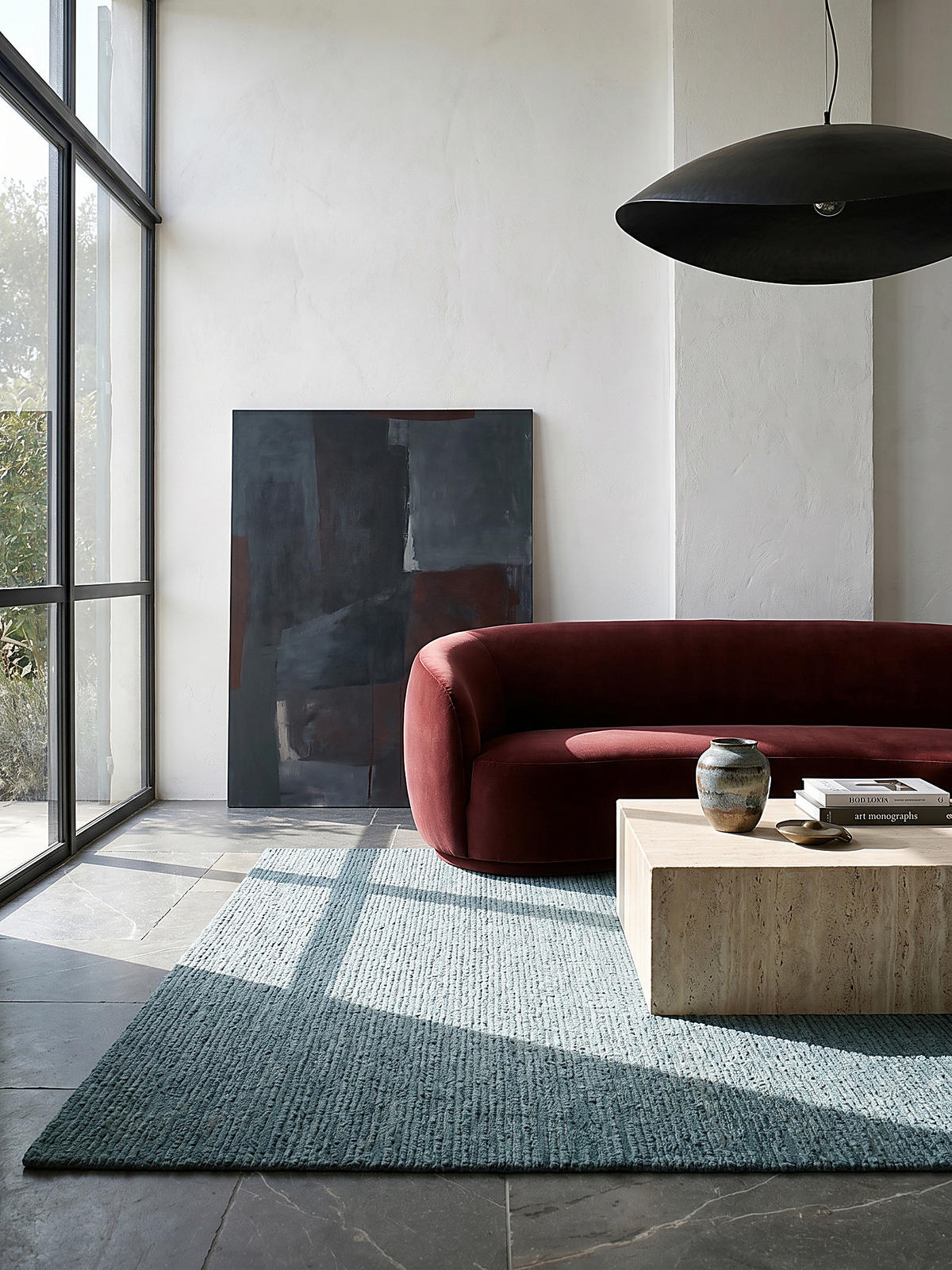 WOLLTEPPICH ALNE, einfarbig, Türkis, 80 x 230 cm - Blau, Textil (80/230cm) - KADIMA DESIGN
