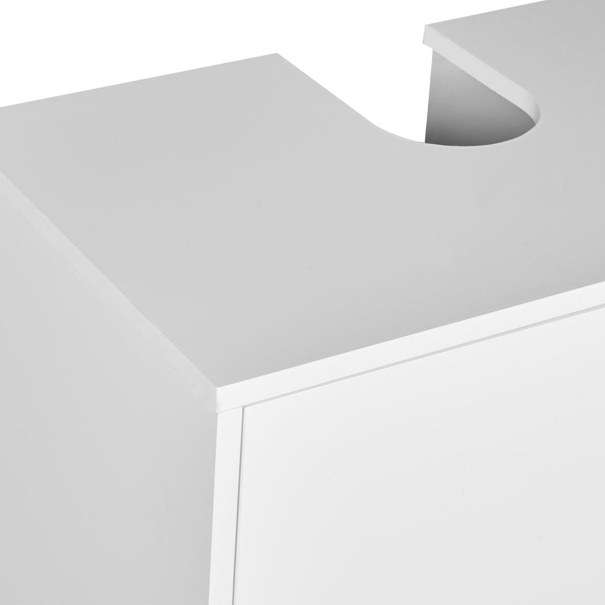 WASCHBECKENUNTERSCHRANK 80 cm Weiß Nubes - Weiß, Holzwerkstoff (80/74/35cm) - Beliani