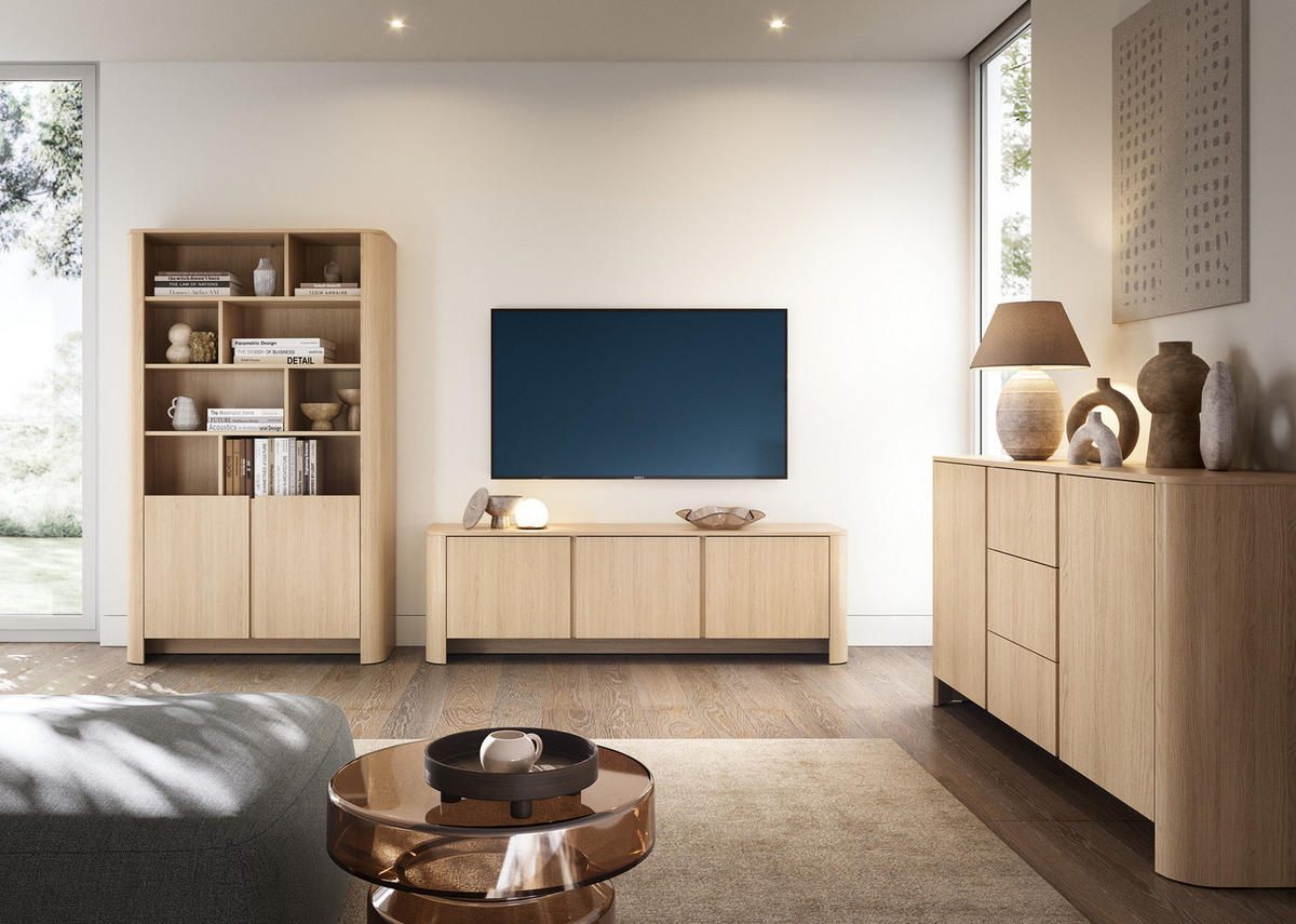 BÜROREGAL 100 cm 2 Türen Mezzano, Eiche Vicenza - Eichefarben, Holz (103/170/39cm) - Emporius