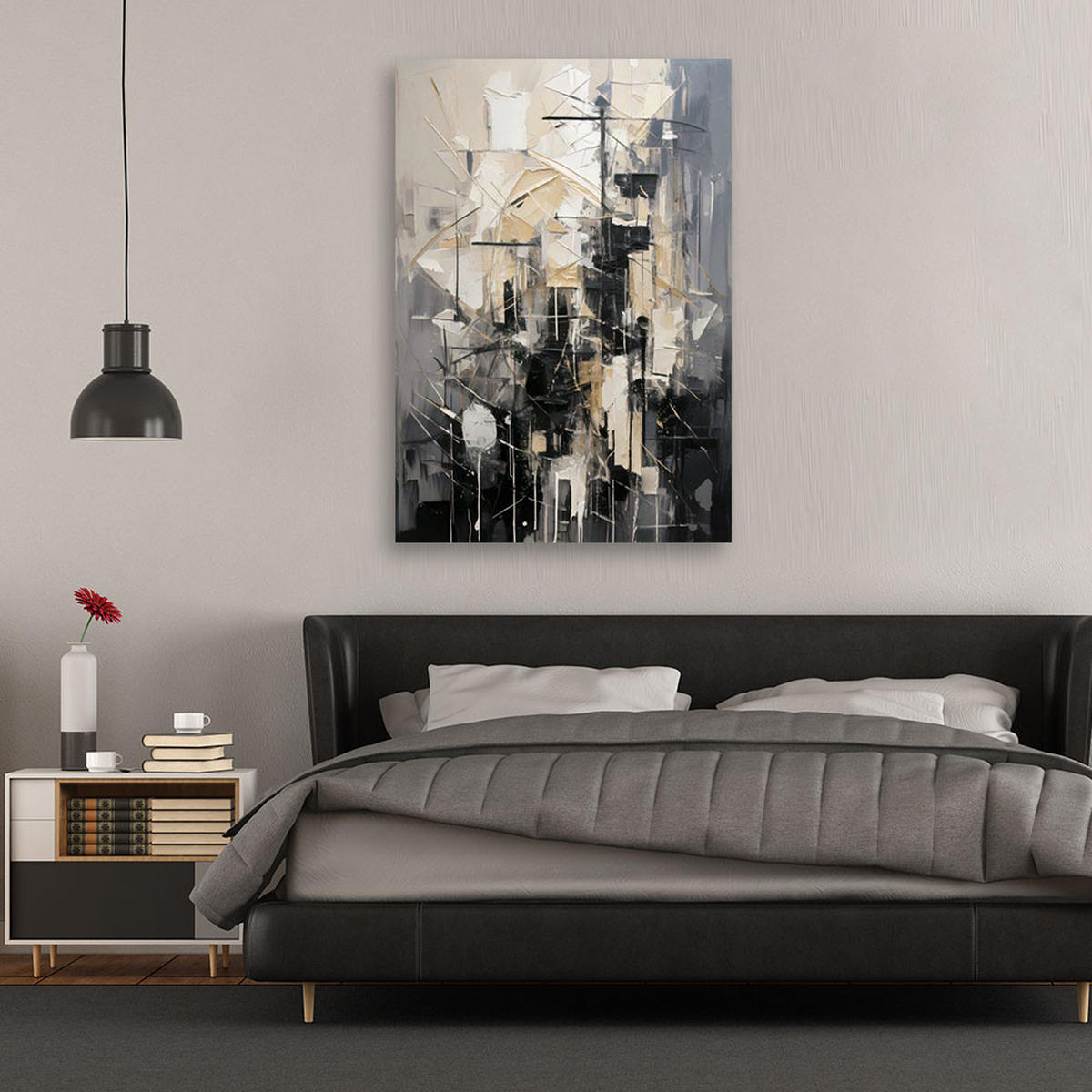 LEINWANDBILD Abstraktion 80x120cm - Grau, Textil (80/120cm) - Feeby