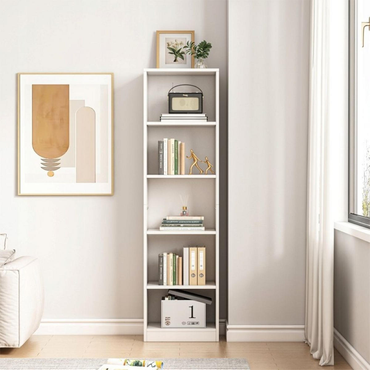 BÜCHERREGAL, weiß 50/30/182 cm - Weiß, Holzwerkstoff (50/182/30cm)