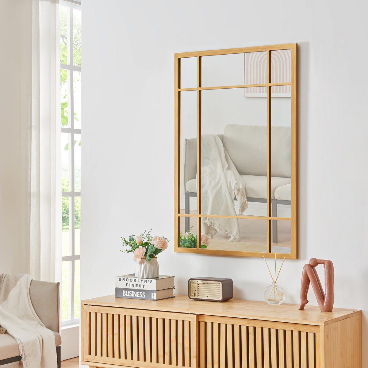 WANDSPIEGEL Colobraro - Goldfarben, Glas/Holzwerkstoff (60/90/1.8cm) - [en.casa]