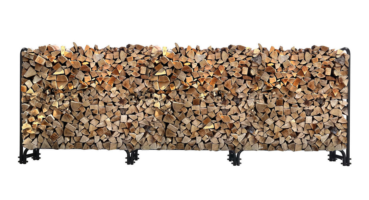 KAMINHOLZREGAL Außen 272x25x95 cm Metall Anthrazit mit Schutzhülle Grau 1 m³ / 1,5 SRM - Anthrazit/Schwarz, Metall (272/95/25cm) - QUICK STAR