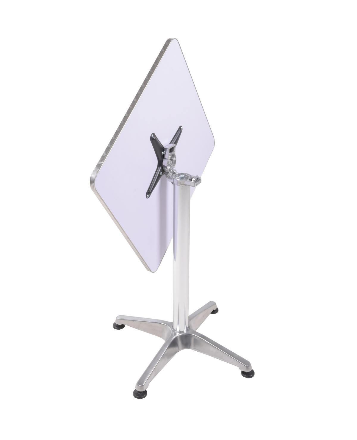 STEHTISCH Ivar Quadratisch Alu-Gestell Stahl Silberfarbig 110x60x60cm - Silberfarben, Metall (60/60/110cm) - DELUKE