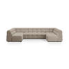 PANORAMASOFA Kendal aus strukturiertem Stoff dunkelbeige 7 Sitzplätze - Mokka, Textil (203/79/372cm) - Micadoni