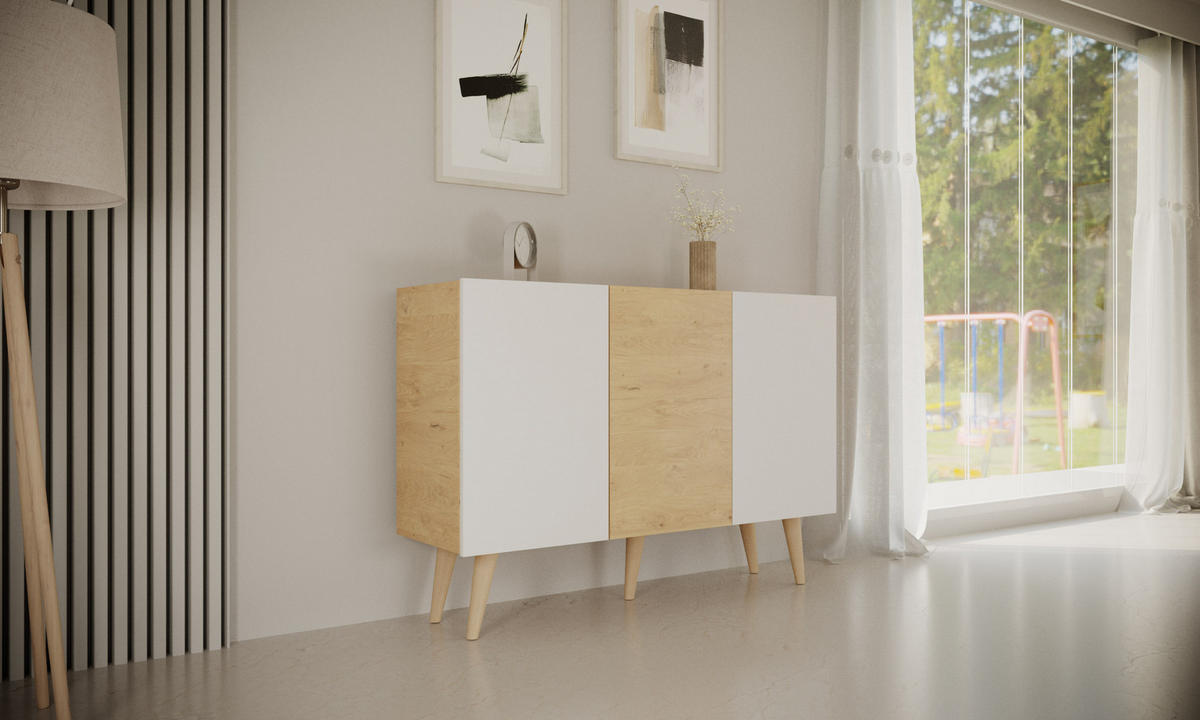 KOMMODE Toronto 39,9/95,5/120 - Weiß, Holzwerkstoff (40/96/120cm) - RAUMHIRSCH FURNITURE