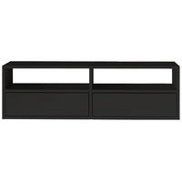 TV-LOWBOARD hängend, 2 Klappen und Ablagen, Schwarz, 100 cm - Schwarz, Holzwerkstoff (100.6/30/30cm) - Selsey