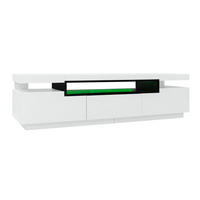 TV-SCHRANK mit Hochglanzfront Weiß, 3 Schubladen und 16-Farben LED 160/39/42 cm - Weiß, Holzwerkstoff (160/42/39cm) - Redom
